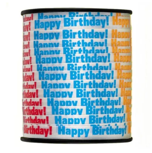 Stuha s potiskem Happy Birthday, 68 m
