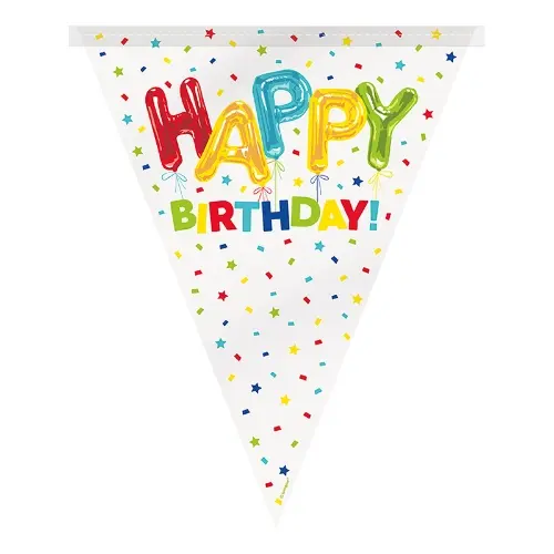 Vlaječková girlanda Happy Birthday – 365 cm