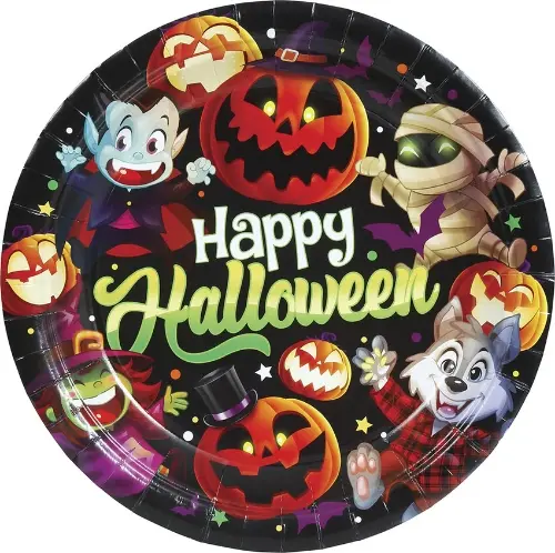 Papírové talíře Happy Halloween 23 cm – 6 ks