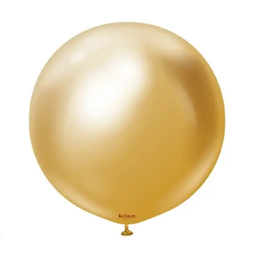 Balonek chromový zlatý, Mirror Gold – 90 cm/36"