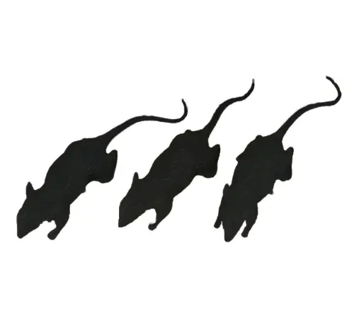 Pytlík 3 černé krysy 6 cm