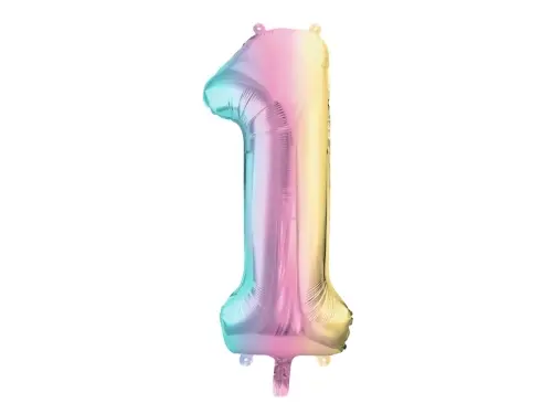 Fóliová číslice 1 pastelová duha – 86 cm