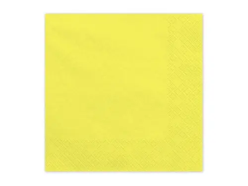 Papírové ubrousky žluté 33 × 33 cm, 20 ks
