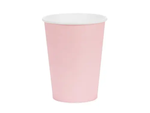 Papírové kelímky světle růžové 250 ml – 6 ks