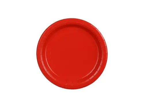 Papírové talíře červené 18 cm – 6 ks