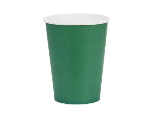 Papírové kelímky tmavě zelené 250 ml – 6 ks