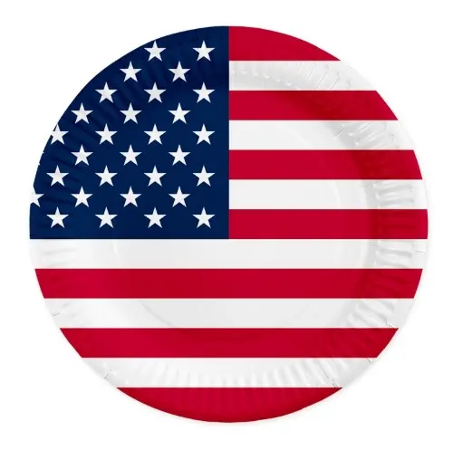 Papírové talíře USA 23 cm, 8 ks
