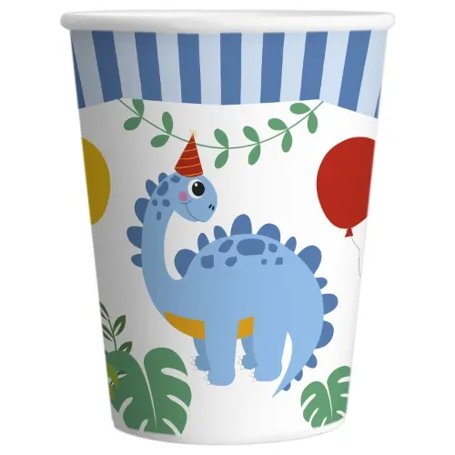 Papírové kelímky Dino Jungle 250 ml – 8 ks
