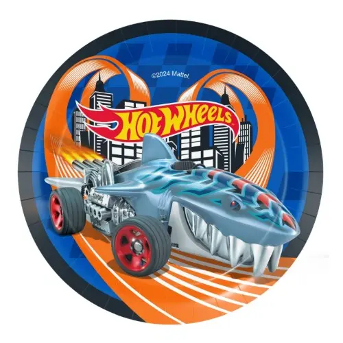 Papírové talířky Hot Wheels 18 cm, 8 ks