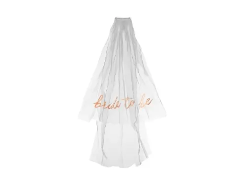 Svatební závoj Bride to be bílý, 63 cm