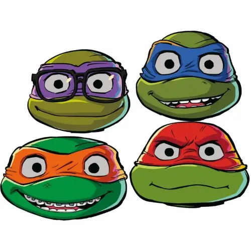 Papírové masky Želvy ninja, 6 ks