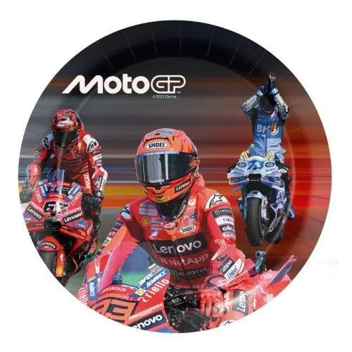 Papírové talířky MotoGP 18 cm, 8 ks