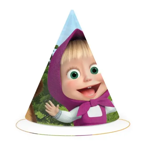Párty čepičky Máša a medvěd 6 ks