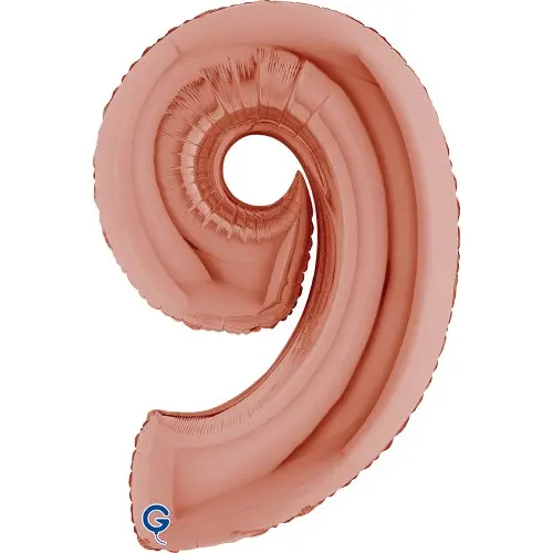 Foliová číslice - rose gold 9, 102 cm