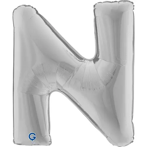 Fóliové písmeno N stříbrné – 102 cm