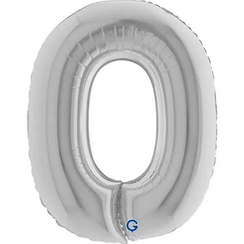 Foliové písmeno O stříbrné 102 cm