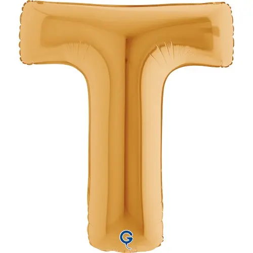 Fóliové písmeno T zlaté – 102 cm