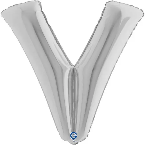 Fóliové písmeno V stříbrné – 102 cm