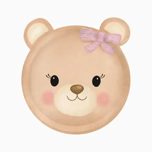 Papírové talíře Medvídek růžový - 20cm, 6 ks