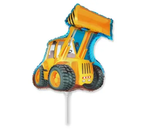 Balónek na tyčku bagr mini, 35 cm