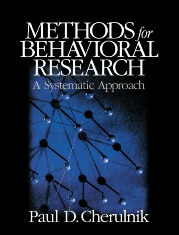 Methods for Behavioral Research - Cherulnik, Paul David