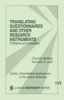 Translating Questionnaires and Other Research Instruments - Behling, Orlando a Law, Kenneth S.