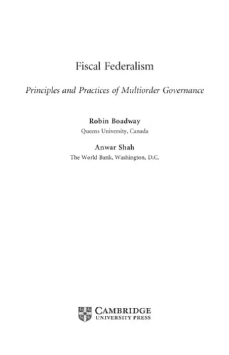 Fiscal Federalism - Boadway, Robin a Shah, Anwar (The World Bank)