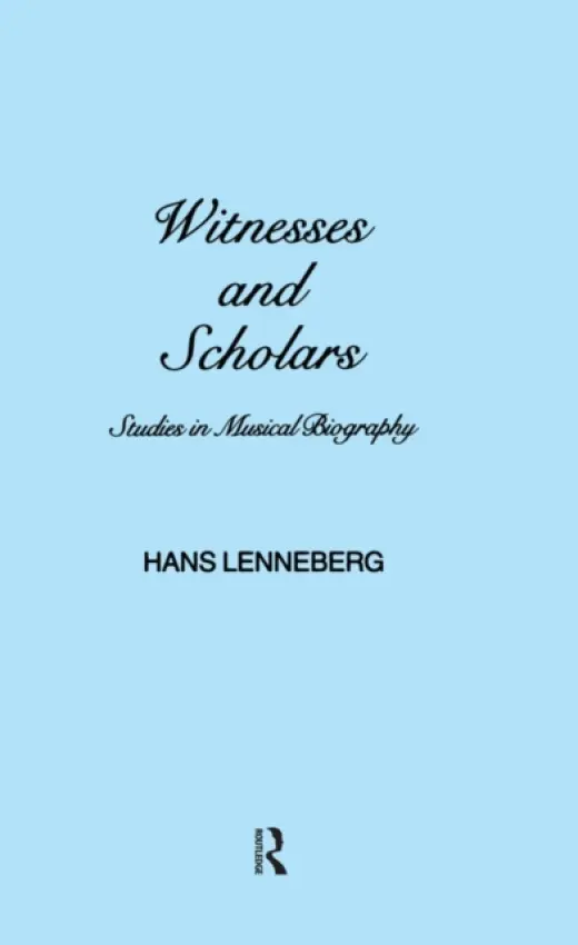 Witnesses and Scholars - Lenneberg, H.