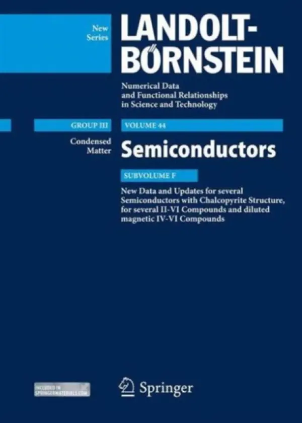 New Data and Updates for several Semiconductors with Chalcopyrite Structure, for several II-VI Compounds and diluted magnetic IV-VI Compounds - Strauch, Dieter a Chu, Junhao a Dietl, Tomasz a Rusu, Marin a Dobrowolski, Witold a Story, T.