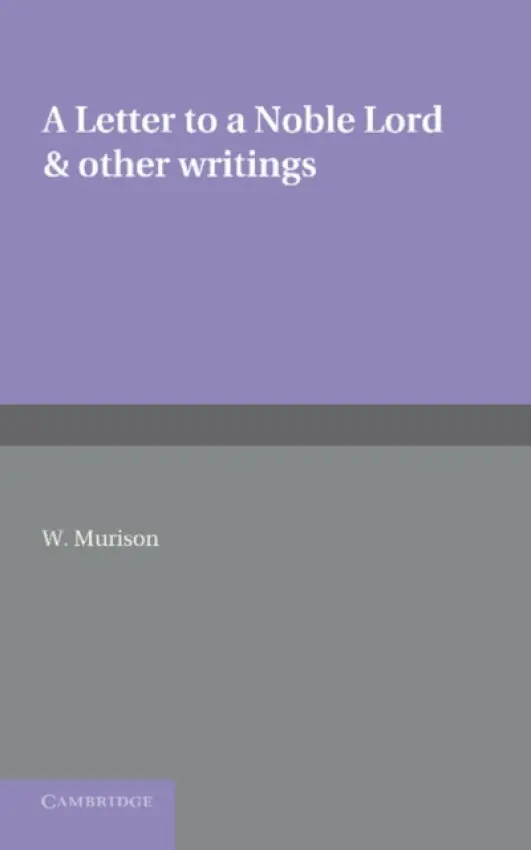 Letter to a Noble Lord and Other Writings - Burke, Edmund