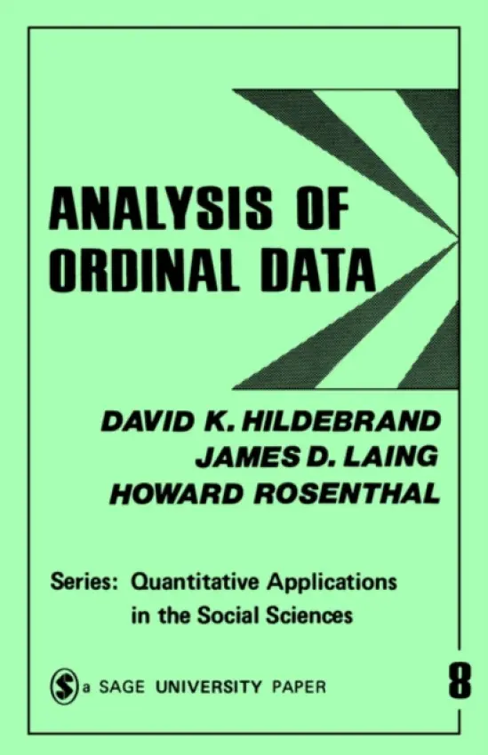 Analysis of Ordinal Data - Hildebrand, David K. a Laing, James D. a Rosenthal, Howard L.