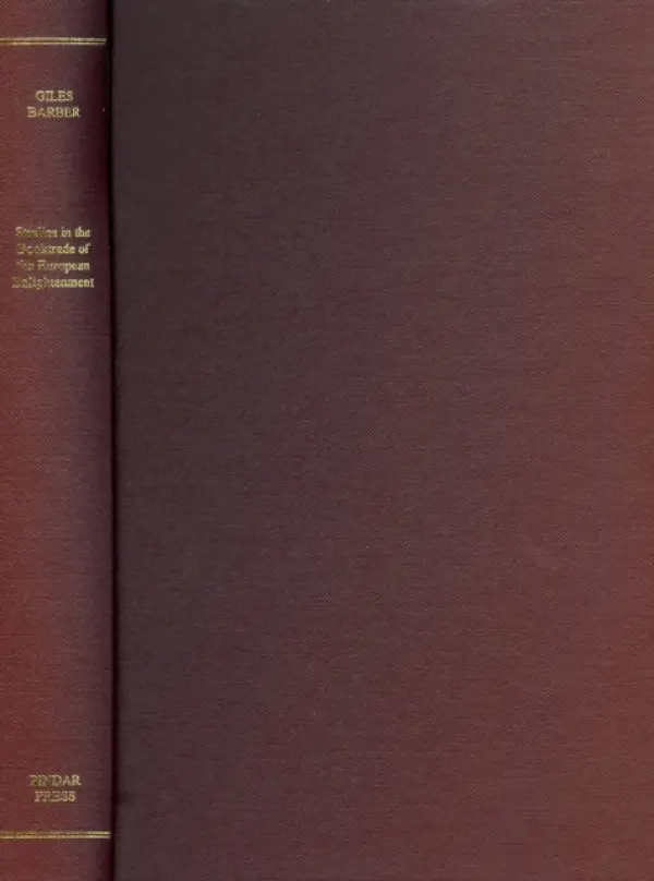 Studies in the Booktrade of the European Enlightenment - Barber, Giles