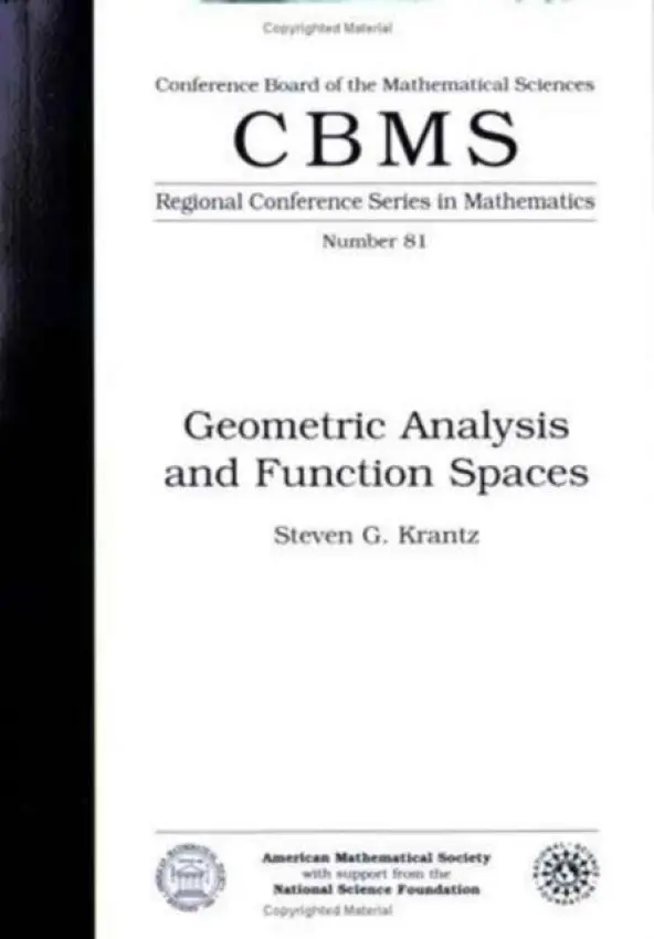 Geometric Analysis and Function Spaces Expository Lectures - Krantz, Steven G.