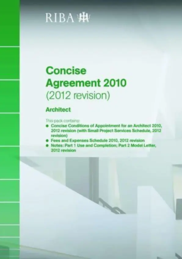 RIBA Concise Agreement 2010 (2012 Revision): Architect (Pack of 10) - Riba