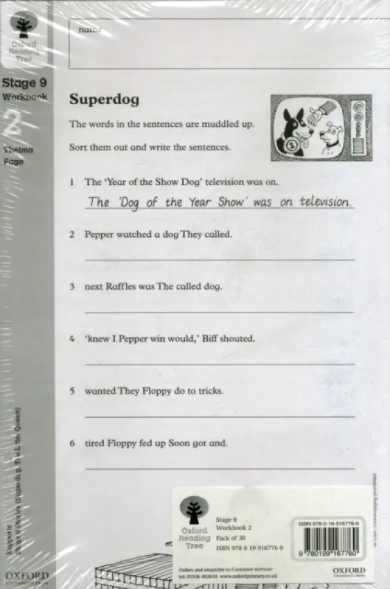 Oxford Reading Tree: Level 9: Workbooks: Workbook 2: Superdog and The Litter Queen (Pack of 30) - Page, Thelma