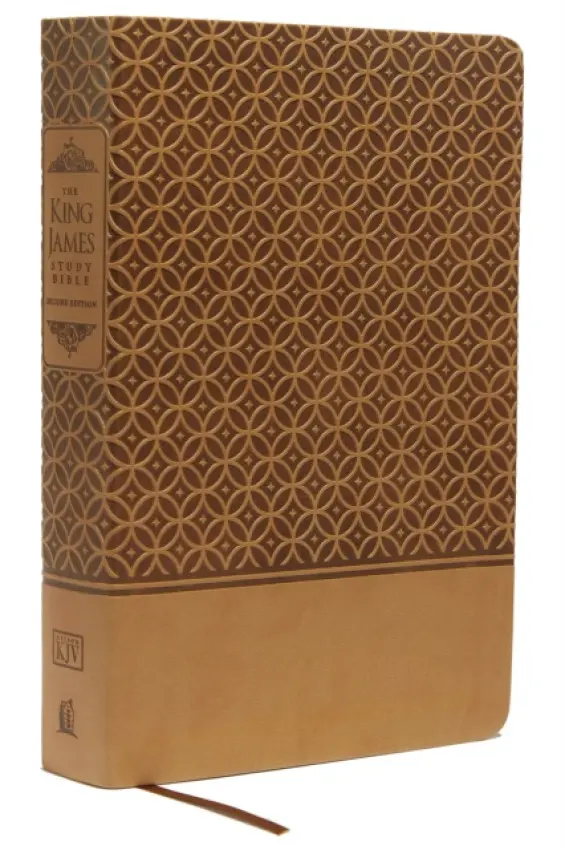 KJV Study Bible, Large Print, Leathersoft, Tan, Thumb Indexed, Red Letter - Nelson, Thomas