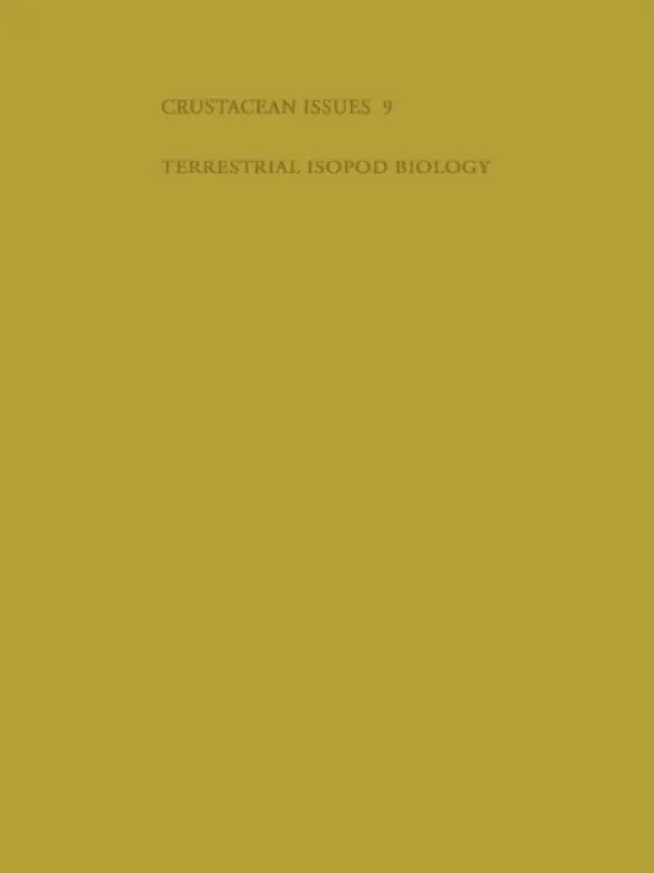 Terrestrial Isopod Biology - Alikhan, A.M.
