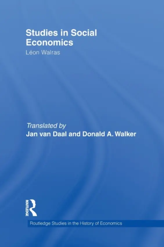 Studies in Social Economics - Walras, Leon