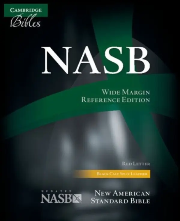 NASB Aquila Wide Margin Reference Bible, Black Calf Split Leather, Red-Letter Text NS744:XRM
