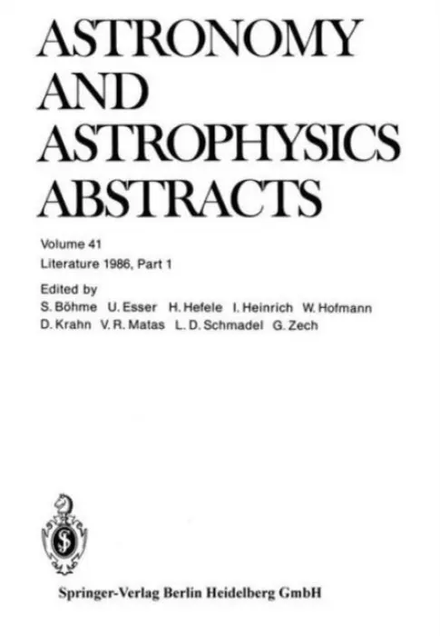 Literature 1986, Part 1 - Wielen, Prof. Dr. Roland a Bohme, S. a Esser, U. a Hefele, H. a Heinrich, Inge a Hofmann, W. a Krahn, D. a Matas, V. R. a Schmadel, Dr. Lutz D. a Zech, G.
