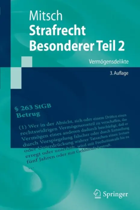 Strafrecht, Besonderer Teil 2 - Mitsch, Wolfgang