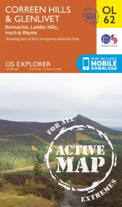 Correen Hills & Glenlivet, Bennachie & Ladder Hills, Insch & Rhynie - Ordnance Survey