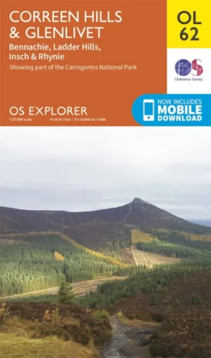 Correen Hills & Glenlivet, Bennachie & Ladder Hills, Insch & Rhynie - Ordnance Survey