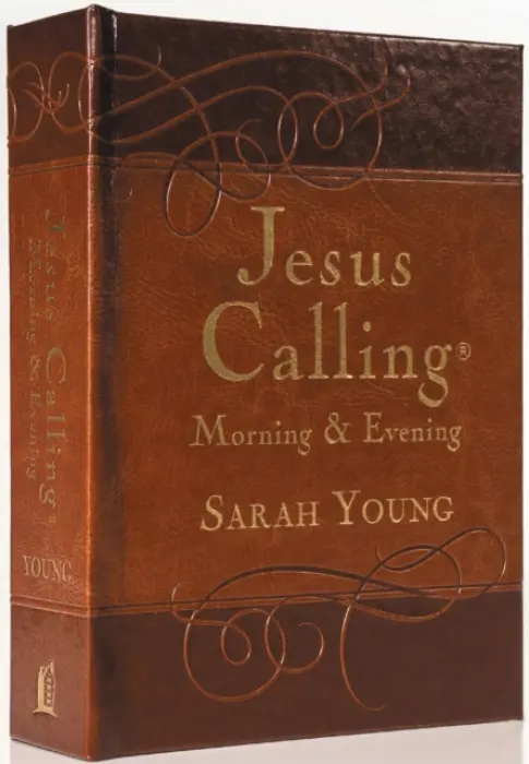 Jesus Calling Morning and Evening, Brown Leathersoft Hardcover, with Scripture References - Young, Sarah