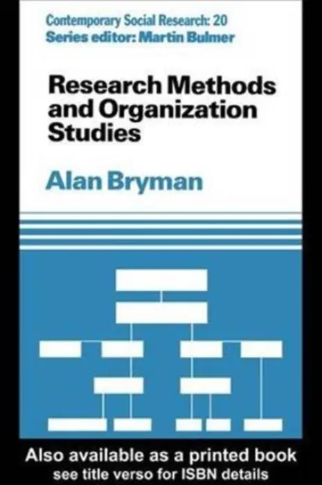 Research Methods and Organization Studies - Bryman, Alan