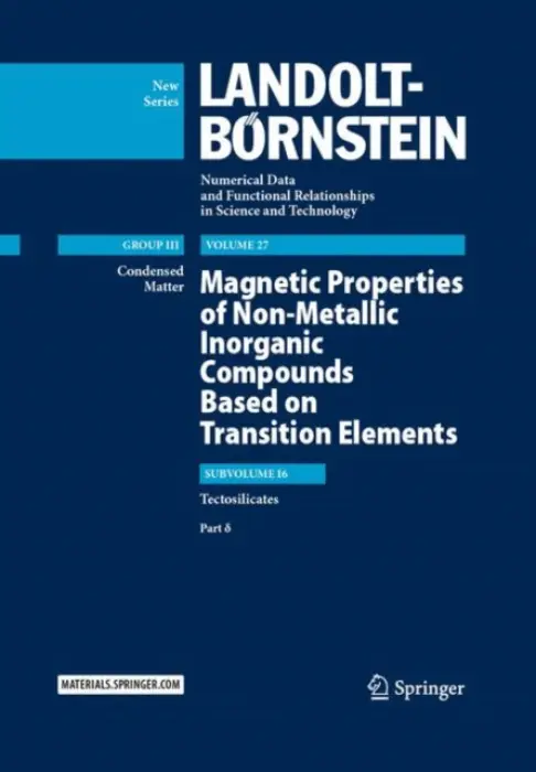 Magnetic Properties of Non-Metallic Inorganic Compounds Based on Transition Elements - Burzo, E.