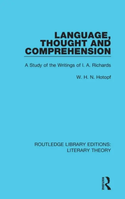 Language, Thought and Comprehension - Hotopf, W. H. N.