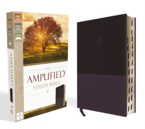 Amplified Study Bible, Leathersoft, Purple, Thumb Indexed - Zondervan