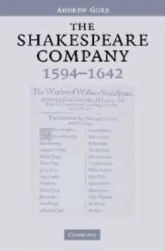 Shakespeare Company, 1594-1642 - Gurr, Andrew (University of Reading)