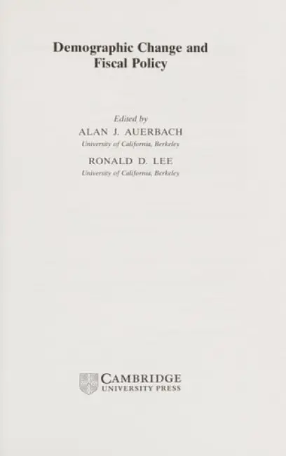 Demographic Change and Fiscal Policy